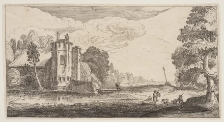 Landhaus mit zwei sechseckigen Türmen, aus Landschaften (Playsante Lantschappen)