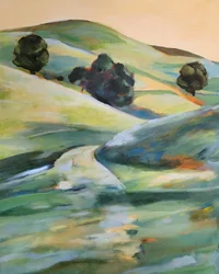 Pfad durch hügelige Landschaft