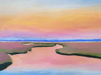 Ruhiger Fluss Sonnenuntergang