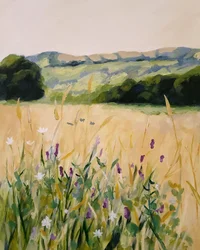 Wildblumenfeldhügel