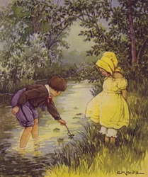 Ein Kindergartengarten: Wohin gehen die Boote?