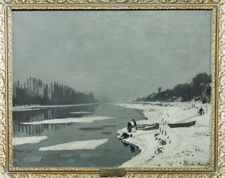 Eisschollen auf der Seine bei Bougival