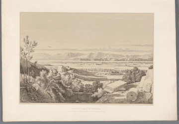 Landschaft mit Blick auf die Ruinen von Korinth