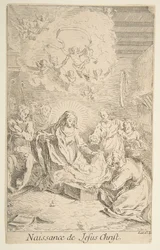 Geburt Christi. Schöpfer: Claude Gillot, Jacques Gabriel Huquier
