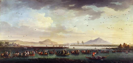 Karl III. von Bourbon, König von Spanien und des Königreichs beider Sizilien bei der Entenjagd am Patria-See im Jahr 1746, 1749