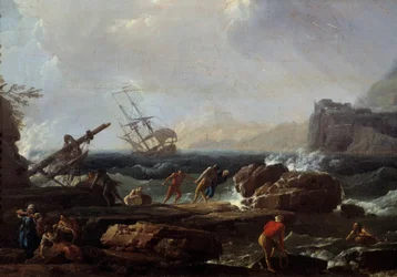 Schiffsbruchszene Gemälde von Joseph Vernet 18. Jahrhundert Montpellier, Musee Fabre