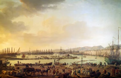 Ansicht des Hafens von Toulon Gemälde von Joseph Vernet (1714-1789) 18. Jahrhundert Paris, Musée de la Marine