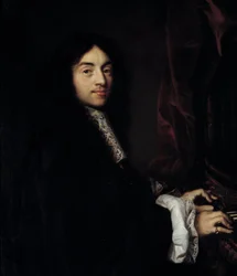 Detail des Porträts des Organisten Charles Couperin mit der Tochter des Malers