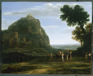 Ansicht von Delphi mit einer Prozession, 1673