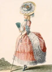 Promenadenkleid für Damen, graviert von Dupin, Platte aus 