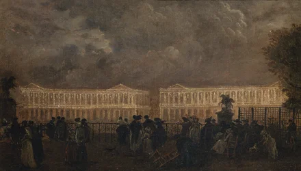 Beleuchtung des Place Louis-XV anlässlich der Geburt des Dauphins, im Oktober 1781, circa 1781