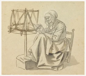 Eine alte Frau beim Spinnen, 1810–1830