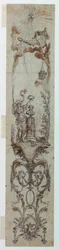 Entwürfe für bemalte Tafeln mit Fortuna und Jacques Necker, 1788–90