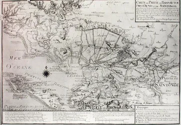 Karte von Bas Poitou, Aunis und Saintonge mit den Sümpfen der Bucht von Aiguillon, 1716
