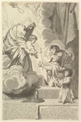Anne von Österreich mit dem jungen Ludwig XIV. und Monsieur vor der Jungfrau und dem Kind