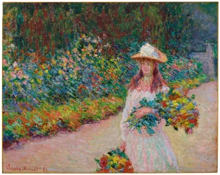 Junges Mädchen im Garten von Giverny