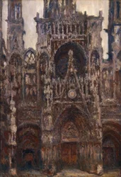 Die Kathedrale von Rouen, das Portal von vorne gesehen, braune Harmonie