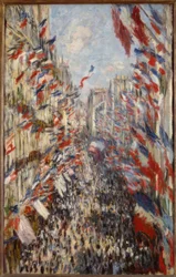 Die Rue Montorgeuil in Paris. Fest am 30. Juni 1878