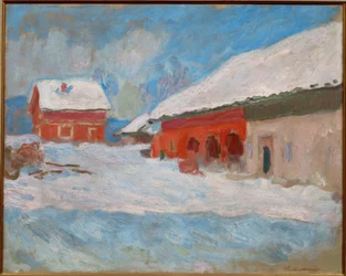 Die roten Häuser in Björnegaard (Norwegen)