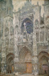 Kathedrale von Rouen, das Portal, graues Wetter, graue Harmonie