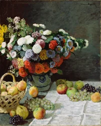 Stillleben mit Blumen und Früchten, 1869