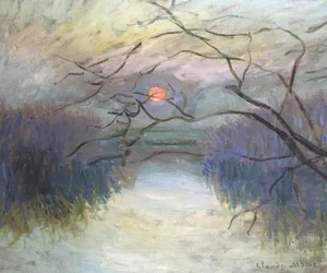 Sonnenuntergang an der Seine bei Vétheuil