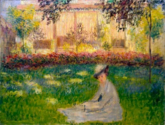 Frau in einem Garten, 1876.