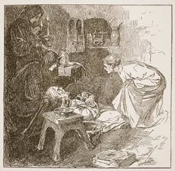 Tod von Bede, Illustration aus 