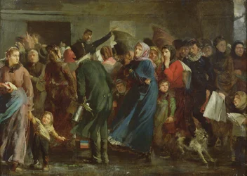 Schlange vor dem Metzgerladen