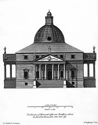 Ansicht von Mereworth Castle, graviert von H. Hulsbergh, ca. 1722-24