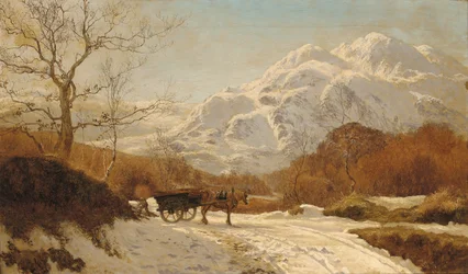 Holz sammeln in einer alpinen Landschaft
