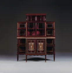 Ein mit Elfenbein eingelegter Rosenholz-furnierter Schrank