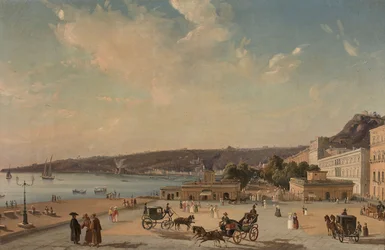 Blick auf die Gärten der Villa Reale, Neapel