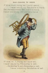 Kinderlied: Alte Stühle zu reparieren (Chromolithografie)