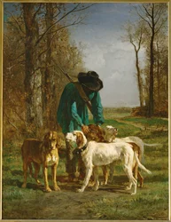 Garde-Chasse bei seinen Hunden