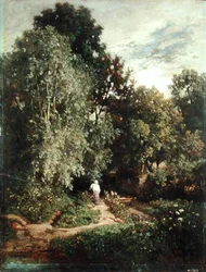 Pfad in einem kleinen Wald, frühe 1860er Jahre
