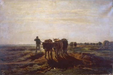 Flachlandschaft mit Ochsen