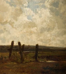 Landschaft mit einer Wiese im Vordergrund, 1830-1865