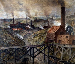 Im Schwarzen Land Industrielandschaft mit Fabriken und Schornsteinen