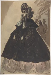 Dame mit Haube und Mantel