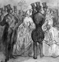 Im Theater (Im Foyer des Theaters; Damen und Herren)