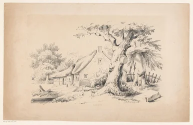 Bauernhof und zwei Bäume (Das Landschaft)