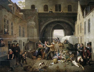 Eine Kollision an der Porte de Hal, Brüssel