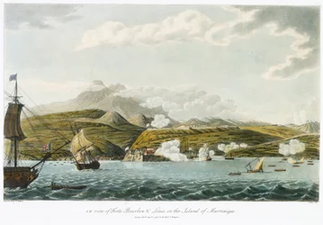 Südwestansicht von Fort Bourbon und Fort Louis (Fort Saint Louis), in Martinique, 5. Februar - 22. März