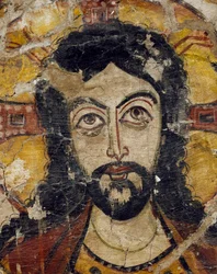 Kopf Christi, unterstützt von zwei Engeln, 6.-7. Jahrhundert (Detail)