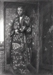Elegante japanische Kimono-Frau