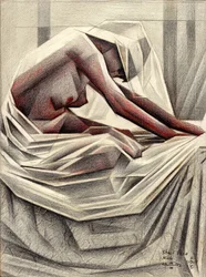 Melancholische kubistische Figur
