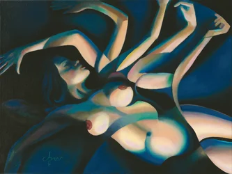 Sinnliche Blaue Frau