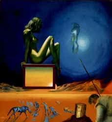 Surrealer Grüner Frau Traum