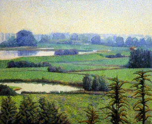 Ruhige Pointillistische Landschaft